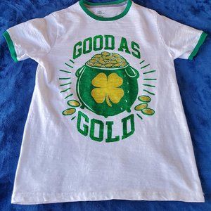 Green Good As Gold Metallic Graphic T-Shirt